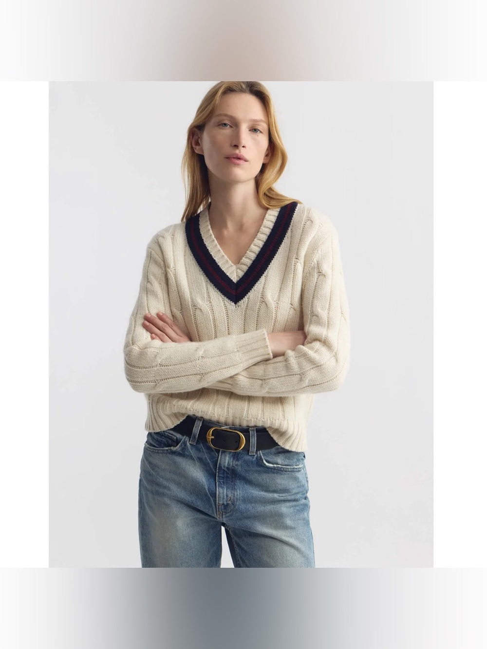 NILI LOTAN - Fabiana striped cable-knit wool sweater size xs